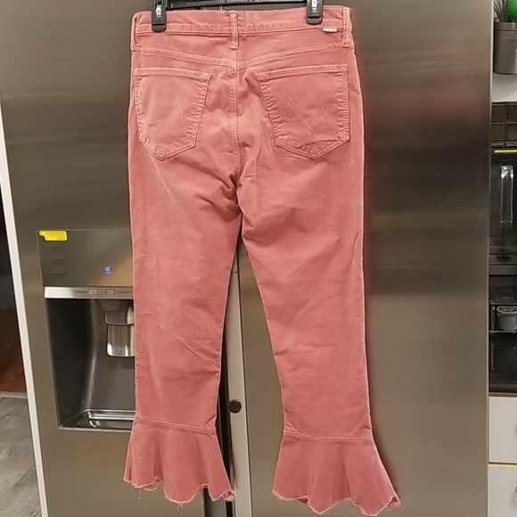 💕MOTHER💕 Cha Cha Chew Corduroy Ruffle Pants Pink - Picture 9 of 14